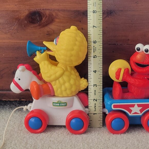 Vintage Sesame Street Big Bird Band Train Musical Pull Toy with Elmo and Ernie - Picture 9 of 12